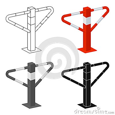 Parking construction barricade icon in cartoon style isolated on white background. Parking zone symbol stock vector Vector Illustration