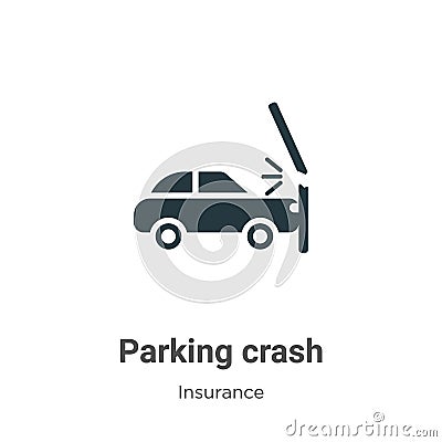 Parking crash vector icon on white background. Flat vector parking crash icon symbol sign from modern insurance collection for Vector Illustration