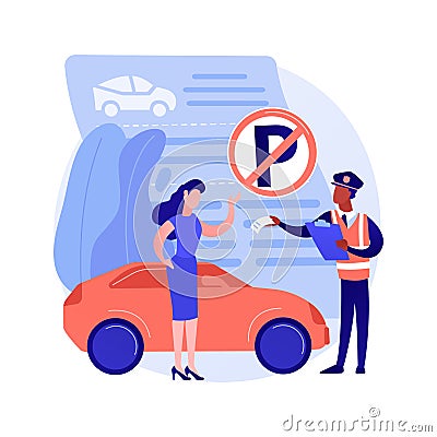 Parking fines abstract concept vector illustration. Vector Illustration