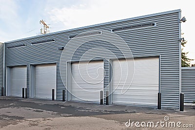 Parking garage with doors Stock Photo