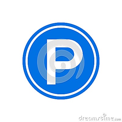 Parking icon round sign. Park symbol circle Vector Illustration