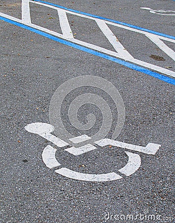 Handicap Symbol on Asphalt Stock Photo