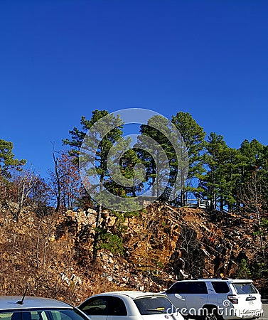 Parking lot in the Pinnacle mountain state park Editorial Stock Photo