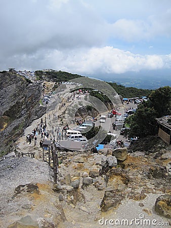 Parking Lot at the Top of the Mountain Editorial Stock Photo