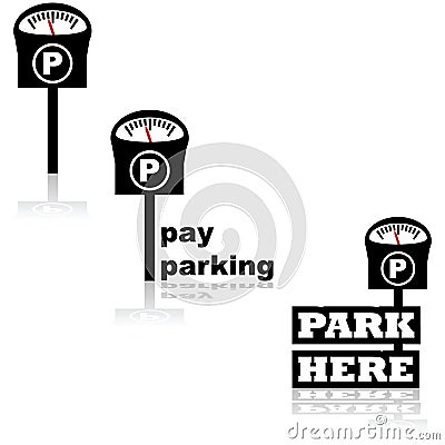 Parking meter icons Vector Illustration