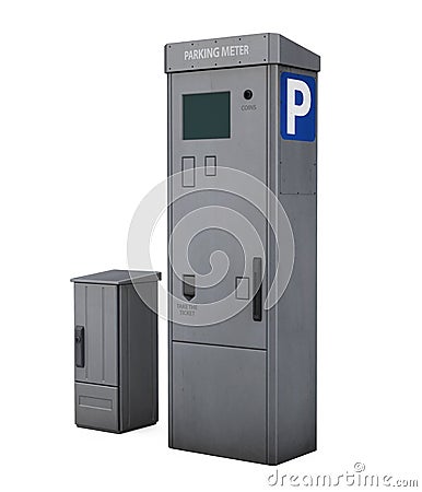 Parking Meter Isolated Stock Photo