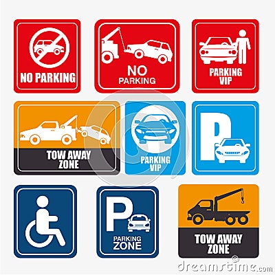 Parking or park zone design Vector Illustration