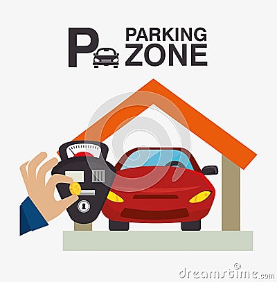 Parking or park zone design Vector Illustration