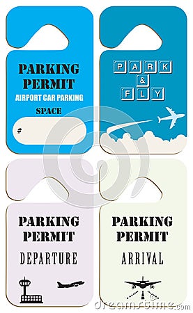 Parking permits - park and fly Vector Illustration