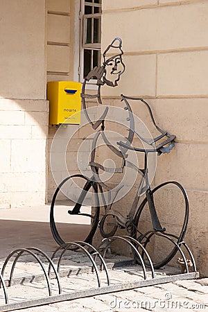 Parking place for bicycles Editorial Stock Photo