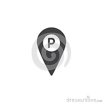 Parking place location pin icon vector Vector Illustration