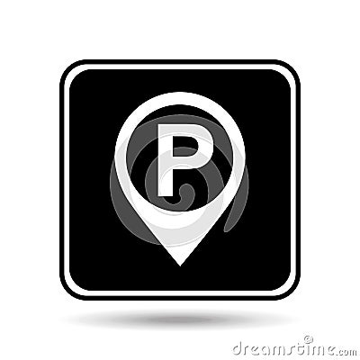 Parking pointer map sign Vector Illustration