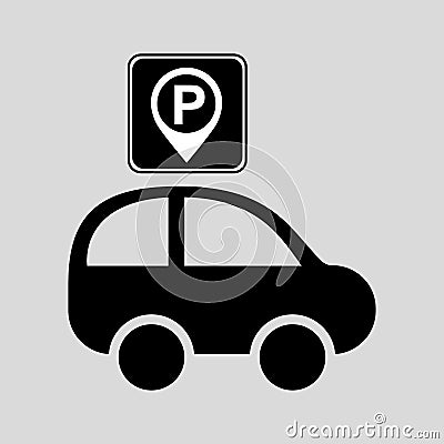 Parking pointer map sign Vector Illustration