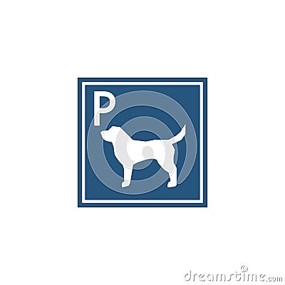 Parking sign for dogs Stock Photo