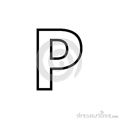 parking sign icon. Element of navigation for mobile concept and web apps. Thin line parking sign icon can be used for web and Stock Photo