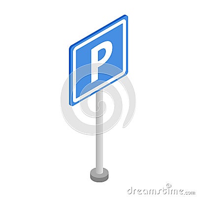 Parking sign icon, isometric 3d style Vector Illustration