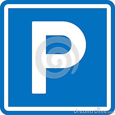 Parking sign, road symbol. Parking public icon street place Vector Illustration