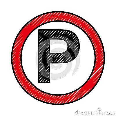 Parking signal isolated icon Vector Illustration