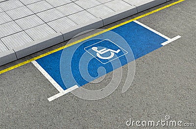 Parking Space Paraplegic Stock Photo