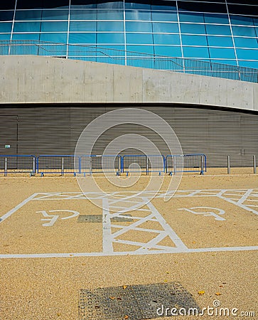 Parking spaces for the disabled Editorial Stock Photo