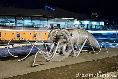 Parking Squid located on Seattle Waterfront Editorial Stock Photo