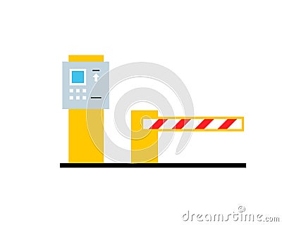 Parking ticket machine yellow icon Vector Illustration