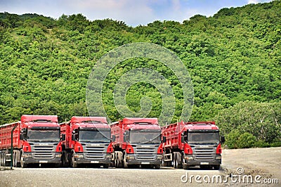 Parking of trucks Editorial Stock Photo