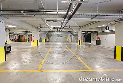 Parking underground urban for shopping modern Stock Photo