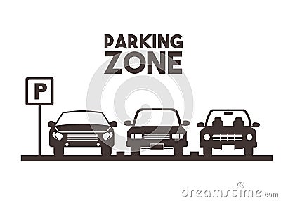 parking zone design Cartoon Illustration