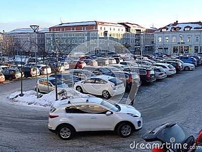 Parkinglot Bageriet - Hudiksvall Editorial Stock Photo