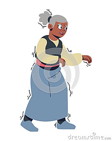 parkinson elderly woman Vector Illustration