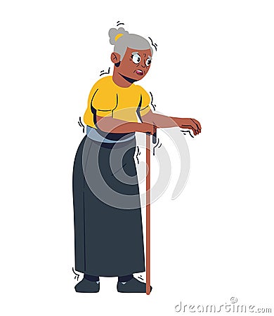 parkinson old woman Vector Illustration