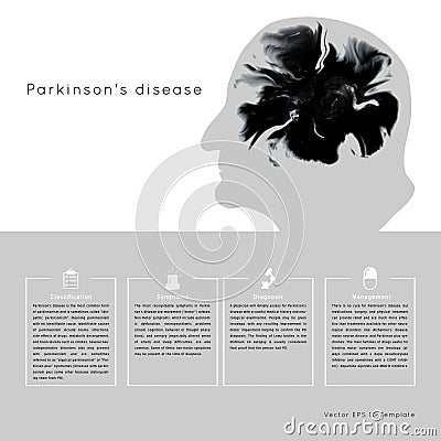 Parkinson`s disease old man vector set Vector Illustration