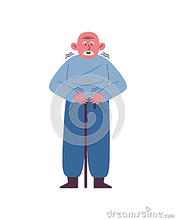 parkinson senior man Vector Illustration