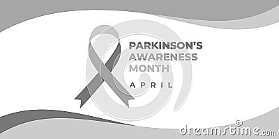 Parkinsons awareness month. Vector banner, poster, flyer, greeting card for social media with the text Parkinson s awareness month Vector Illustration