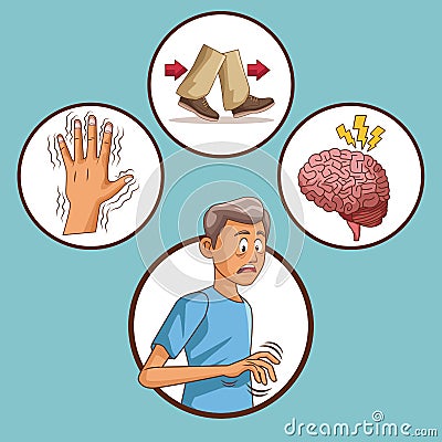 Parkinsons disease cartoon Vector Illustration