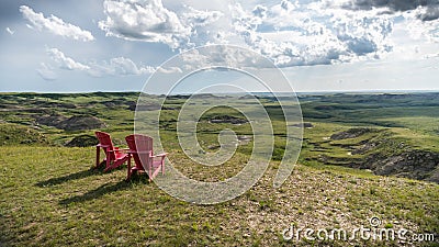 Prairie view in the Grasslands National Park Stock Photo