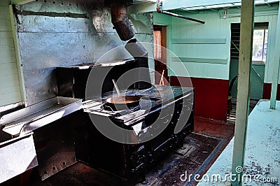 Inside the S.S. Keno sternwheeler in Dawson City, Yukon. Editorial Stock Photo