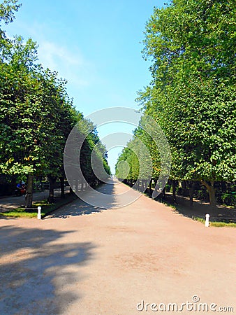 Parks and gardens in Peterhof Palace Stock Photo
