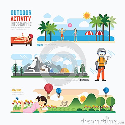 Parks and outdoor activityTemplate Design Infographic. Concept V Vector Illustration