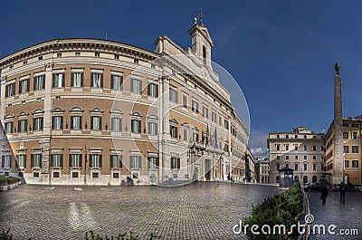 Parliament building Montecitorio palace in Rome Editorial Stock Photo