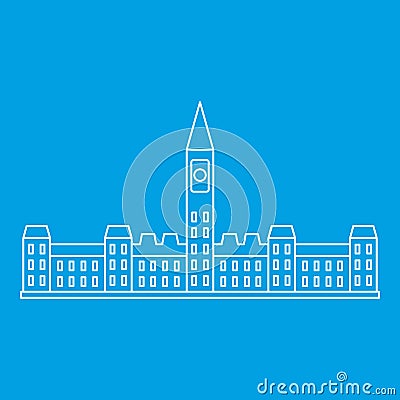 Parliament building in Ottawa icon, outline style Vector Illustration