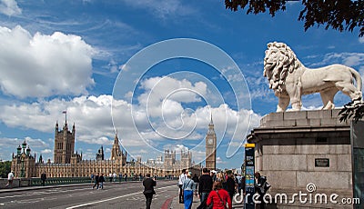 Parliament Building Westminster Bridge London Editorial Stock Photo