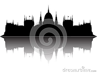 Parliament of Hungary Vector Illustration