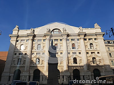 Parliament sculpture corruption milano milan the finger italy italia Editorial Stock Photo