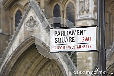 Parliament Square Road Sign London Editorial Stock Photo