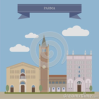 Parma, city in Italy Vector Illustration