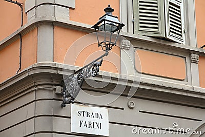 Parma Italian town - Strada Farini Stock Photo