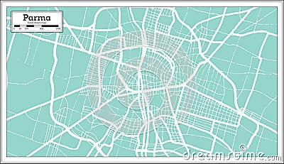 Parma Italy City Map in Retro Style. Outline Map Stock Photo