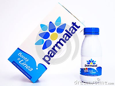 PARMALAT pasteurized low fat Milk Editorial Stock Photo